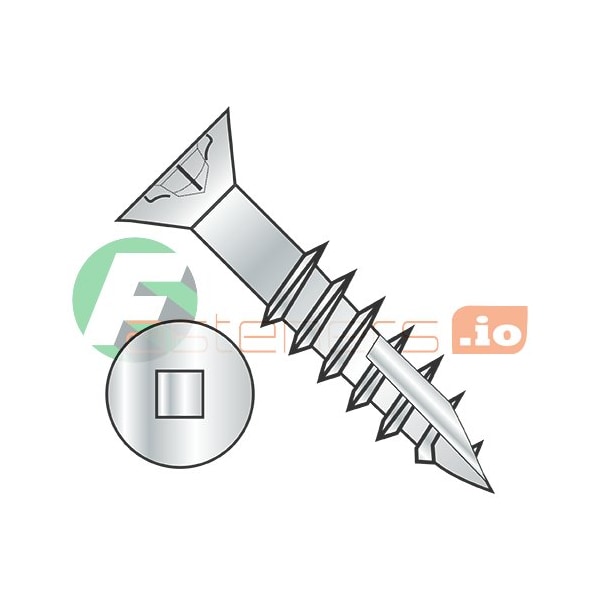 Newport Fasteners Wood Screw, #8, 2-1/2 in, Zinc Plated Steel Flat Head Square Drive, 2200 PK 646655 - main